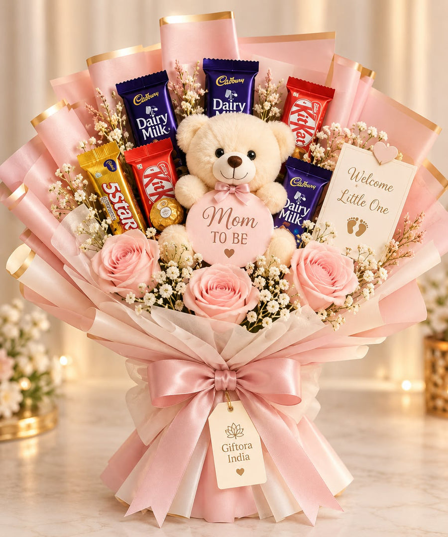 Giftora Mom-to-Be Pink Gift Bouquet product photo