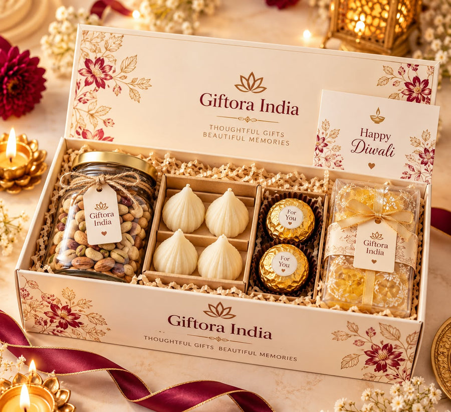 Giftora Diwali Sweet & Candle Gift Box product photo
