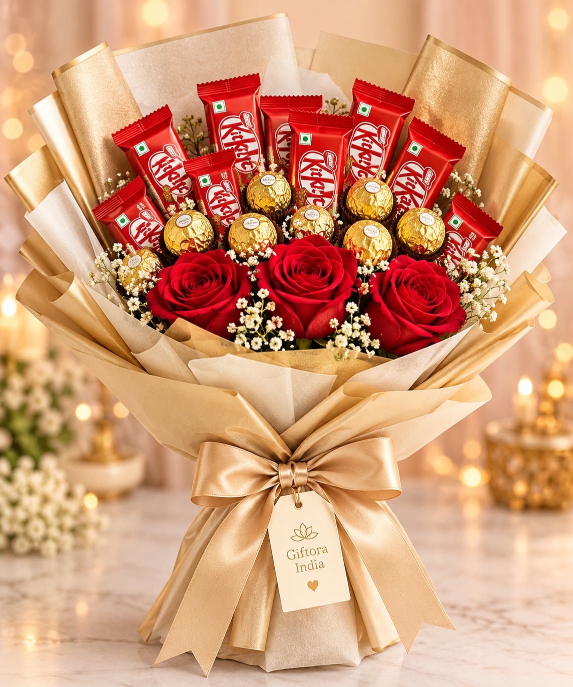 Giftora Red Rose & Chocolate Bouquet product photo