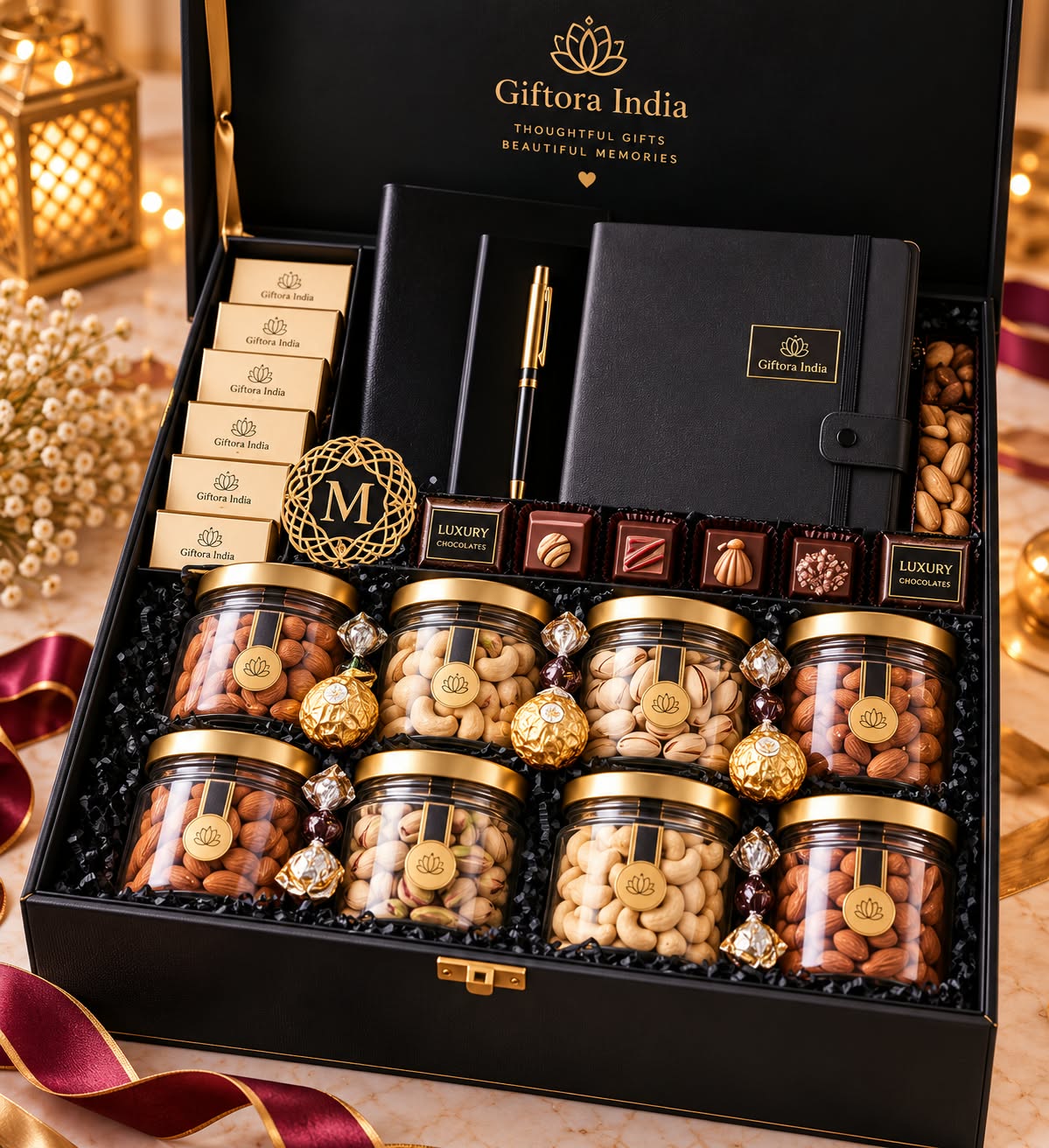 Giftora Executive Black & Gold Corporate Gift Box product photo