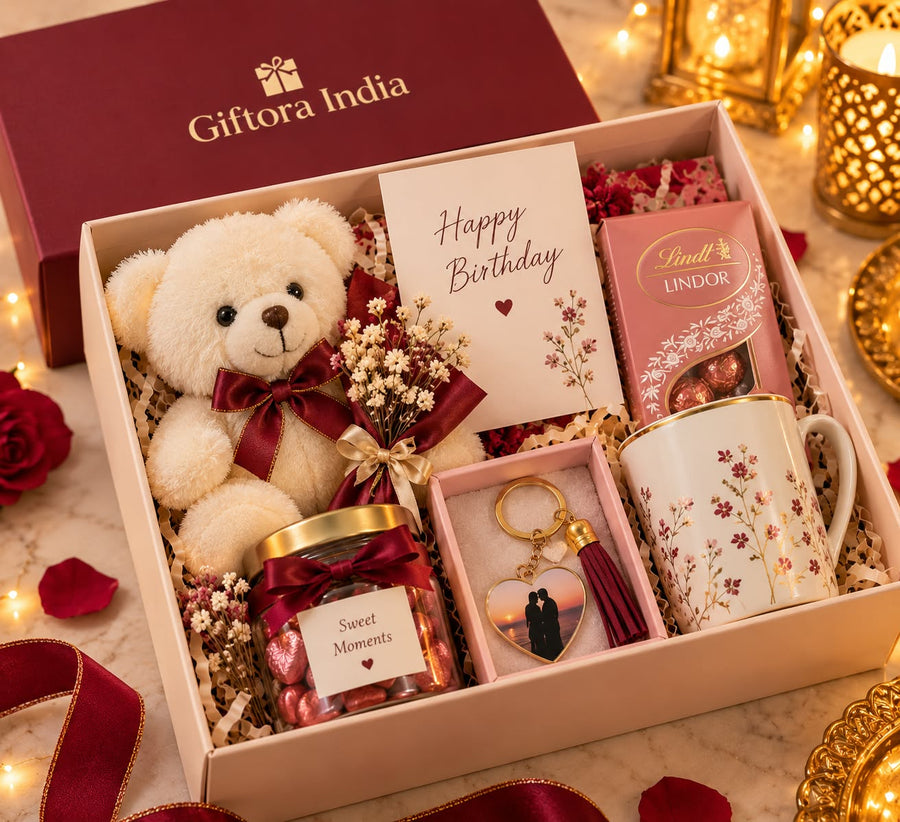Giftora Birthday Teddy & Keepsake Hamper product photo